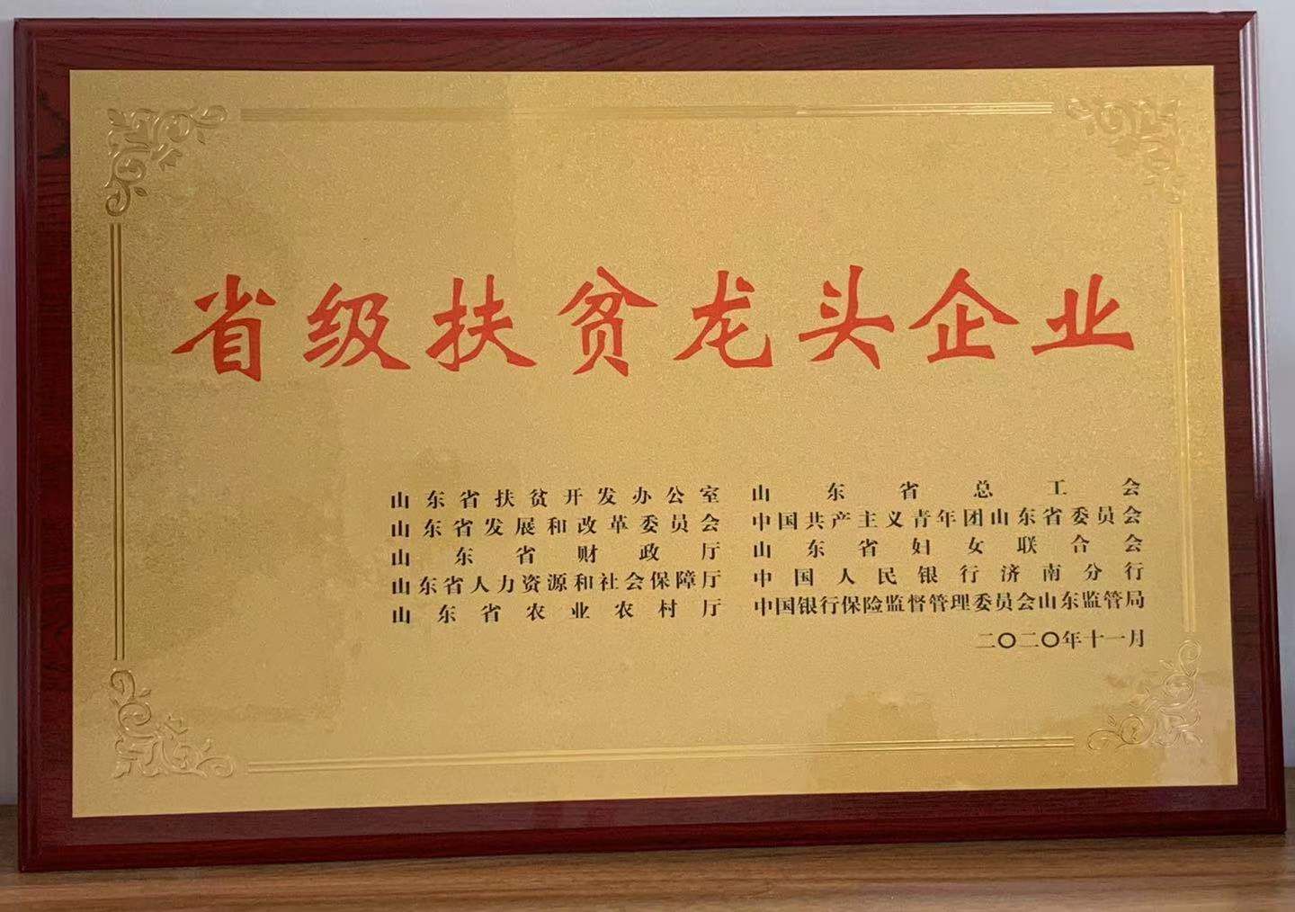 省級(jí)扶貧龍頭企業(yè)