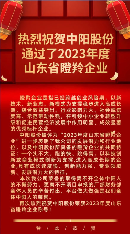 2023年度山東省瞪羚企業(yè)